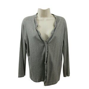 JONES NEW YORK Collection Cardigan Sweater Size Medium Gray Knit Button Front